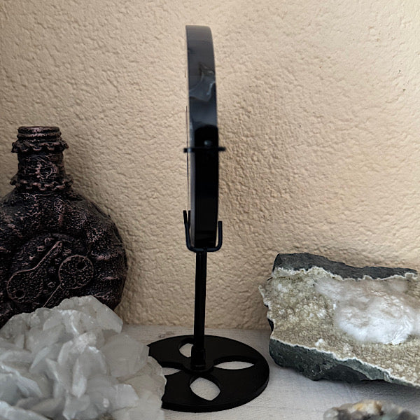 Agaat Druzy plak gepolijst Elfje op Maan A