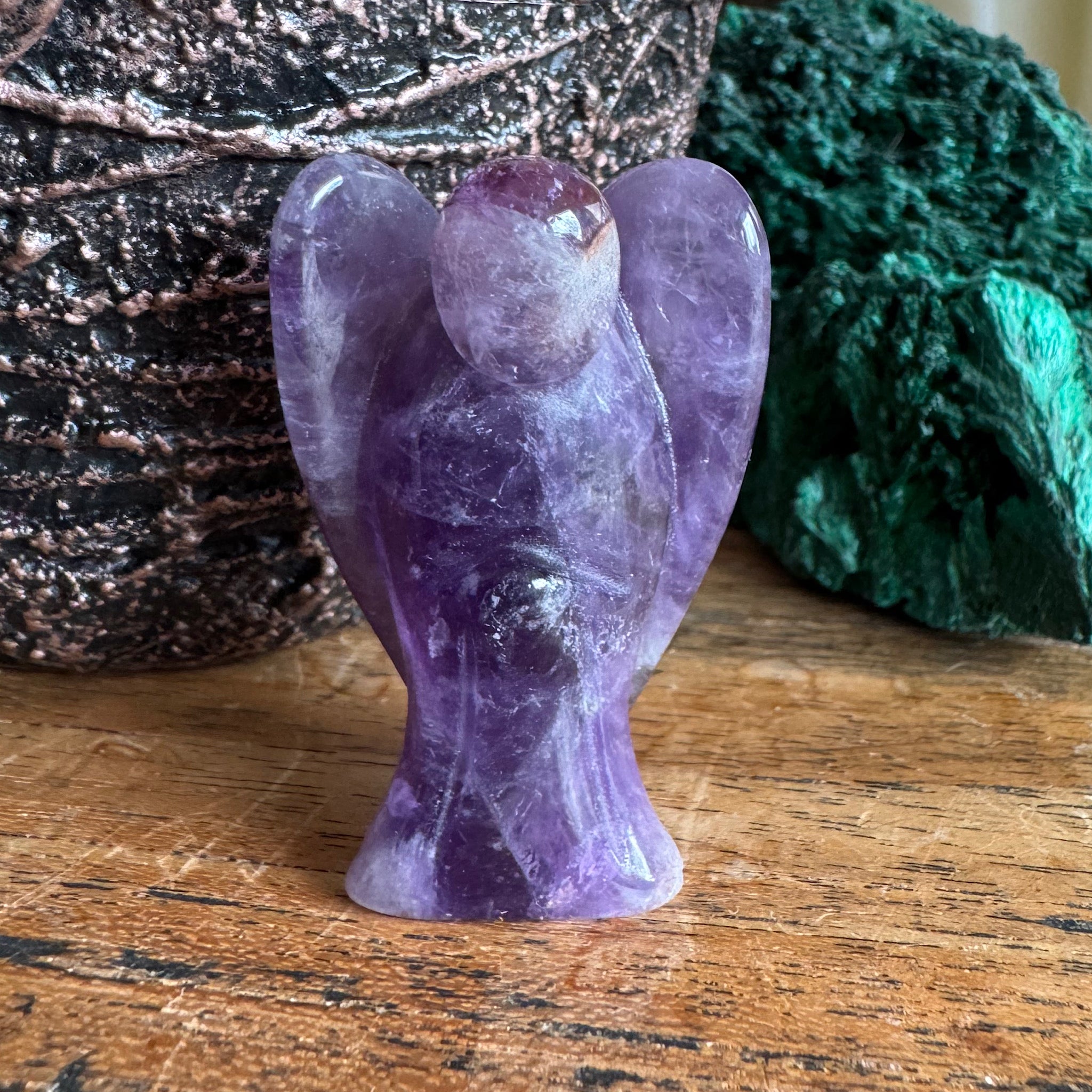amethist engeltje paars 4 cm voorzijde