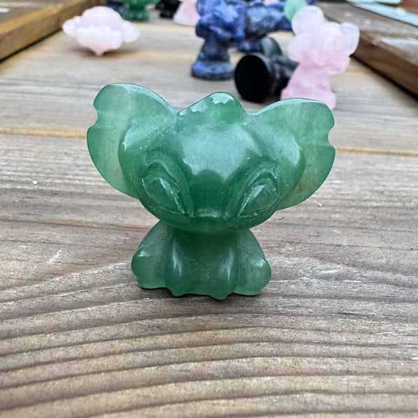 Aventurijn groen Stitch figuur edelstenen lief