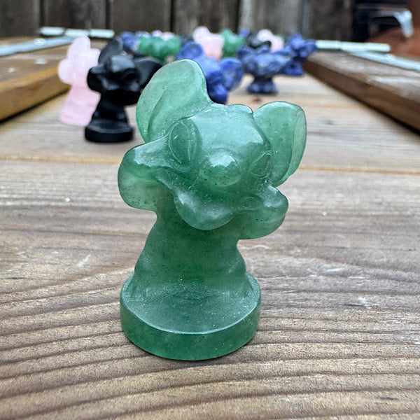 Aventurijn groen Stitch figuur edelstenen ondeugend