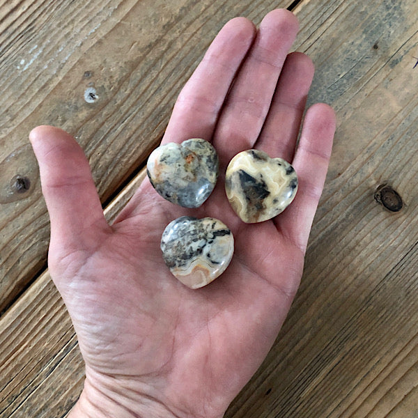 Calciet Agaat Gebold Hartje gepolijst mineralen