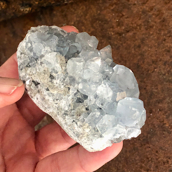 Celestien Ruw Stukje nr7 engelensteen blauwe kristallen edelstenen mineralen winkel