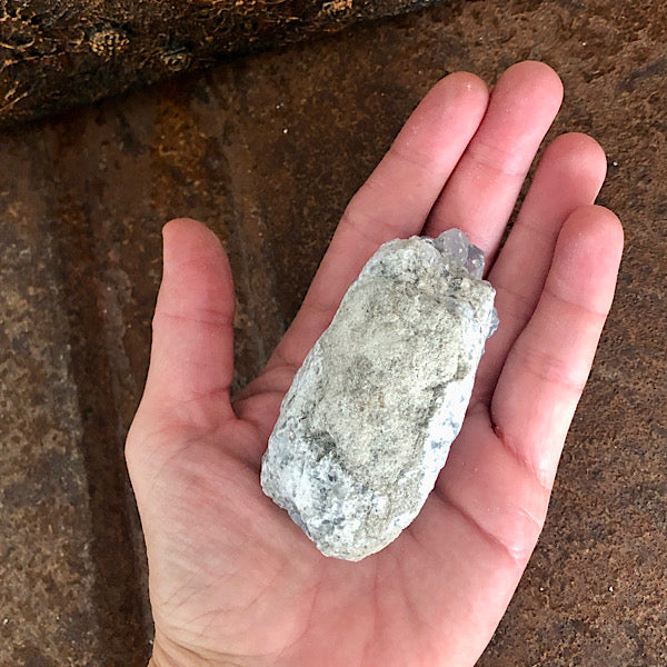 Celestien Ruw Stukje nr7 engelensteen blauwe kristallen edelstenen mineralen winkel