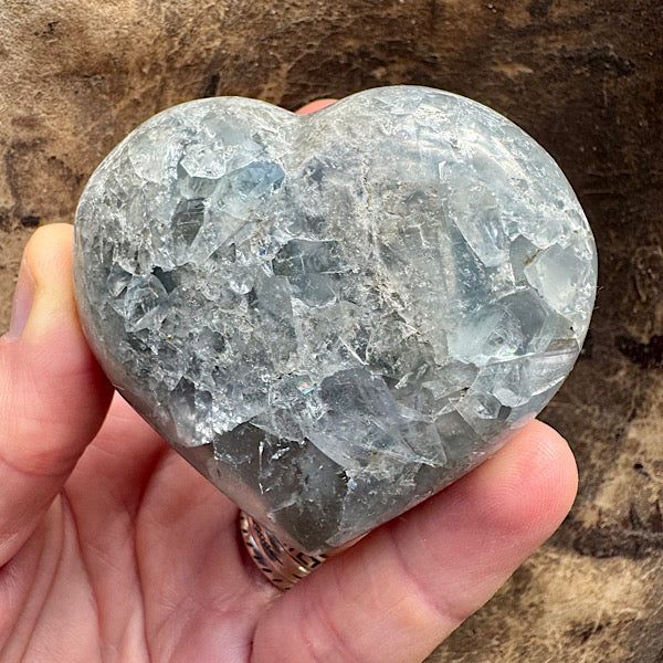 Celestien hart Ruw G Madagaskar mineralen blauw