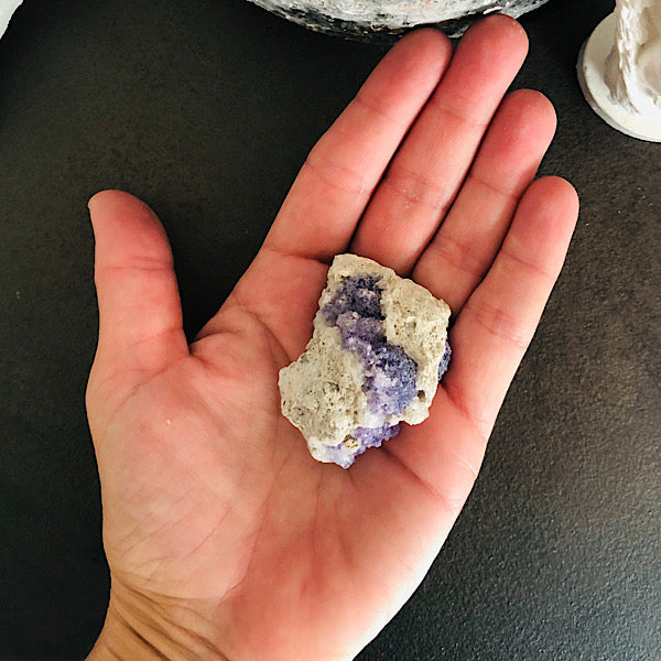 Chalcedoon met Fluoriet Ruw Stukje mineralen kristallen edelstenen