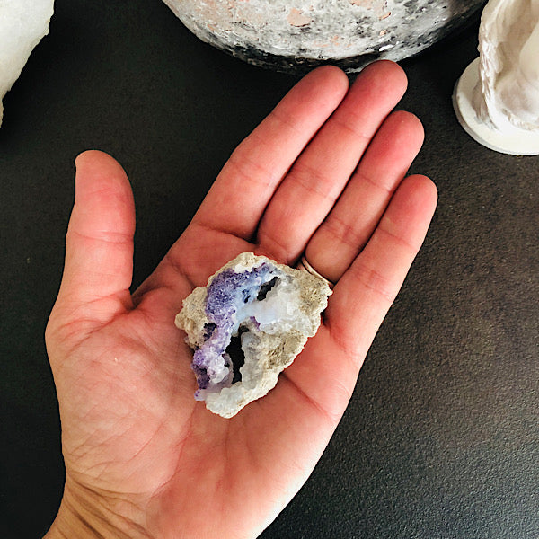 Chalcedoon met Fluoriet Ruw Stukje mineralen kristallen edelstenen