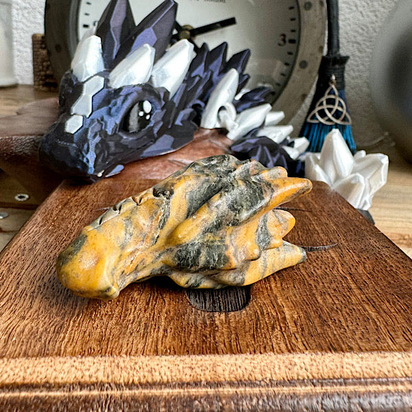 Draken Schedel Jaspis bruin Klein edelstenen mineralen winkel