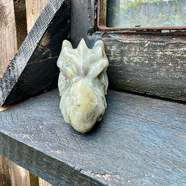 Draken Schedel Labradoriet dragon skull edelstenen mineralen winkel