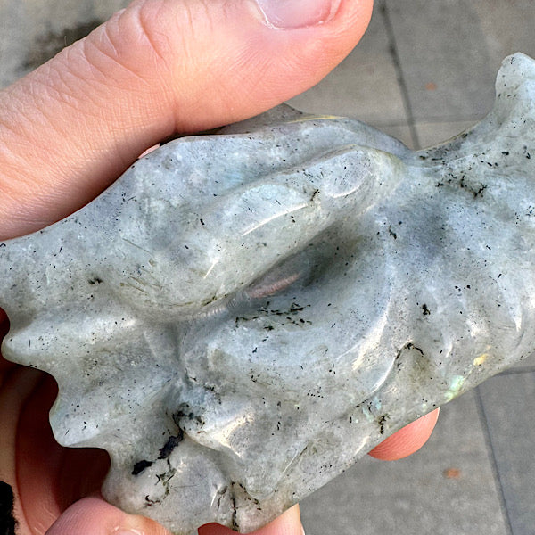 Draken Schedel Labradoriet dragon skull edelstenen mineralen winkel