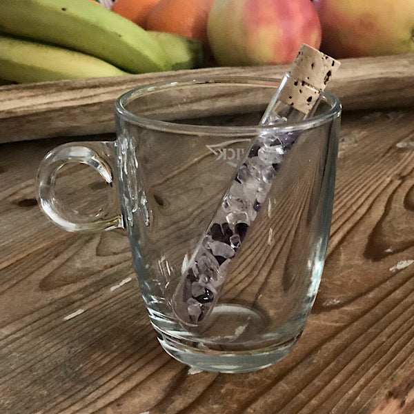 EdelstenenWater Stick Gouden Driehoek de sfeermakers accessoires mineralen amethist bergkristal rozekwarts