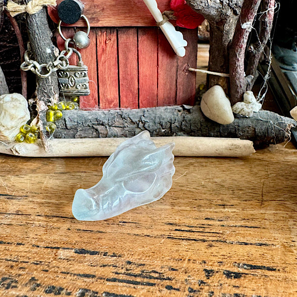 Fluoriet Klein Draken Schedel dragon skull