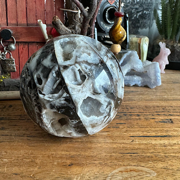 Gekristalliseerd Chalcedoon met Kwarts Bol edelstenen mineralen winkel