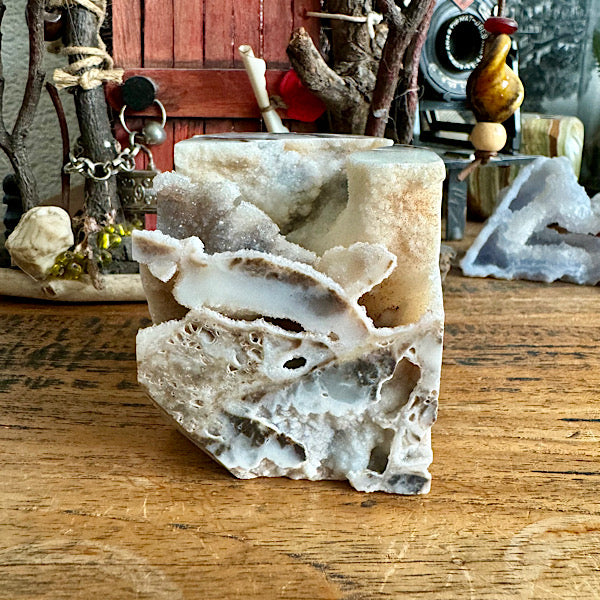 Gekristalliseerd Chalcedoon met Kwarts Kubus edelstenen mineralen winkel