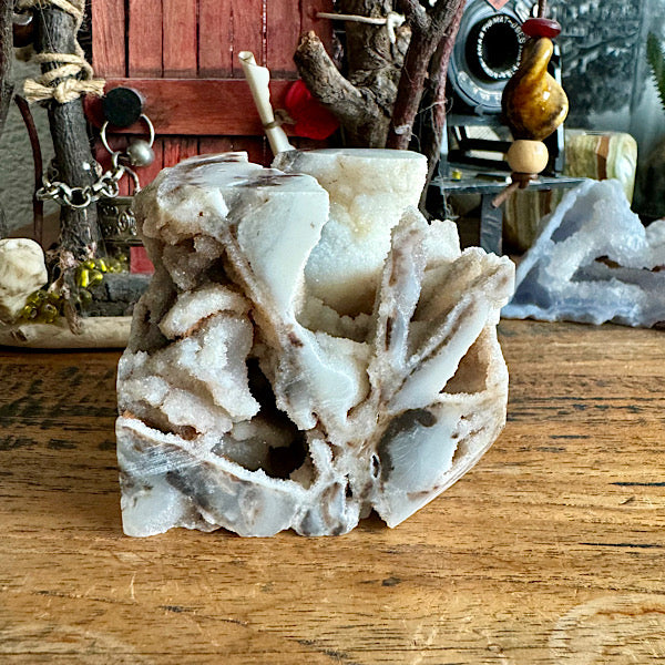 Gekristalliseerd Chalcedoon met Kwarts Kubus edelstenen mineralen winkel