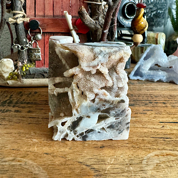 Gekristalliseerd Chalcedoon met Kwarts Kubus edelstenen mineralen winkel