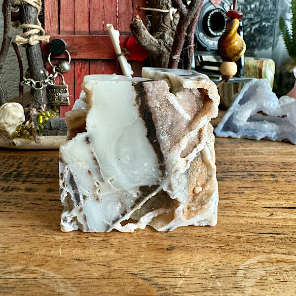 Gekristalliseerd Chalcedoon met Kwarts Kubus edelstenen mineralen winkel