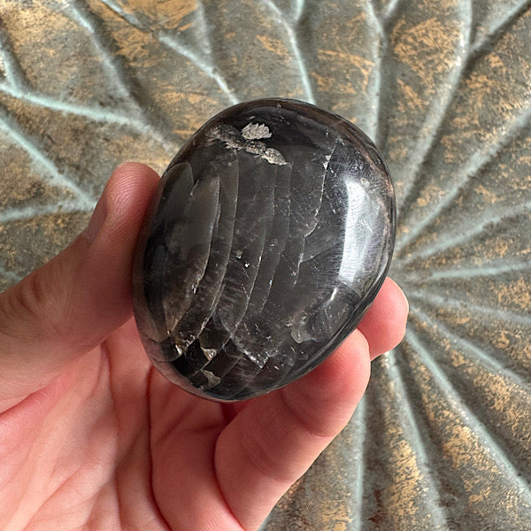 Maansteen Zwart Gepolijst hand steen