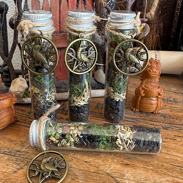 Heksen Spell Flesje Bescherming nr1 edelstenenmineralenwinkel.nl spell jar witch bottle