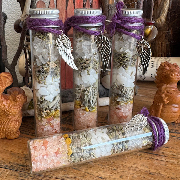 Heksen Spell Flesje innerlijke rust nr5 edelstenenmineralenwinkel.nl spell jar witch bottle