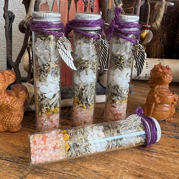 Heksen Spell Flesje innerlijke rust nr5 edelstenenmineralenwinkel.nl spell jar witch bottle