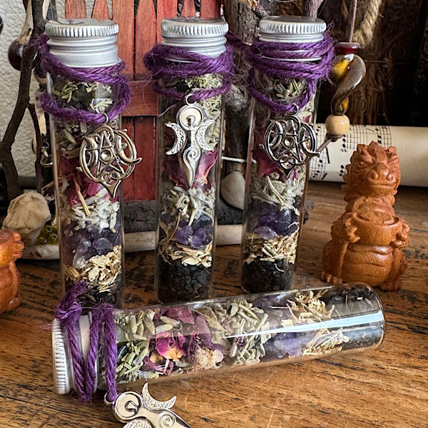 Heksen Spell Flesje intuïtie nr2 edelstenenmineralenwinkel.nl spell jar witch bottle