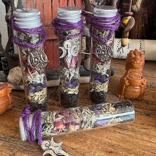 Heksen Spell Flesje intuïtie nr2 edelstenenmineralenwinkel.nl spell jar witch bottle