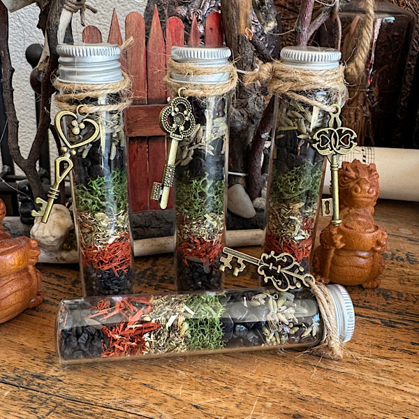 Heksen Spell Flesje loslaten transformeren nr3 edelstenenmineralenwinkel.nl spell jar witch bottle