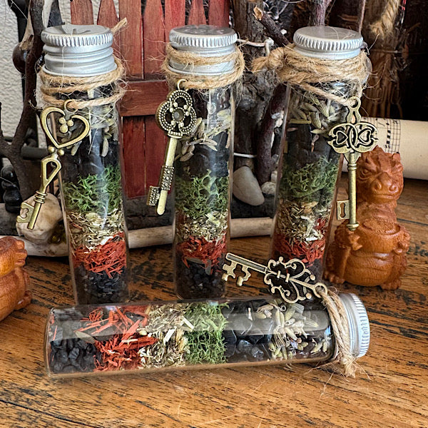 Heksen Spell Flesje loslaten transformeren nr3 edelstenenmineralenwinkel.nl spell jar witch bottle