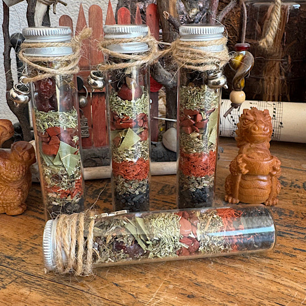 Heksen Spell Flesje manifestatie nr4 edelstenenmineralenwinkel.nl spell jar witch bottle