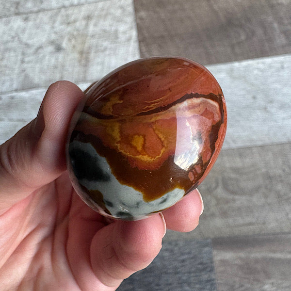 Jaspis Polychroom hand of zak steen gepolijst