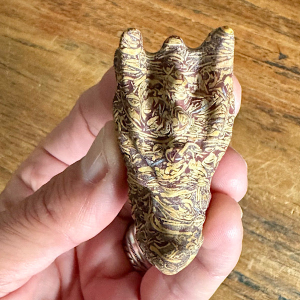 Jaspis Slangen draken schedel dragon skull Klein