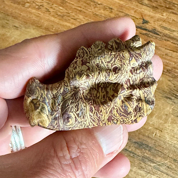 Jaspis Slangen draken schedel dragon skull Klein