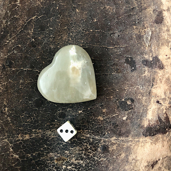 Hart Maansteen Groen Klein