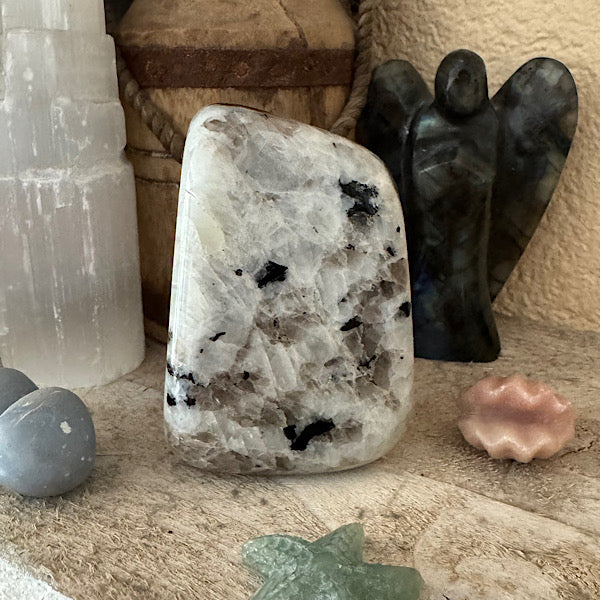 Maansteen RegenBoog Sculptuur gepolijst B