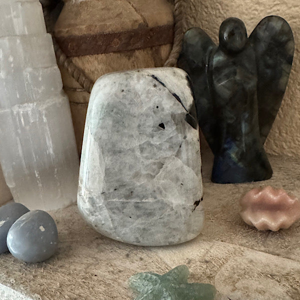 Maansteen RegenBoog Sculptuur gepolijst C