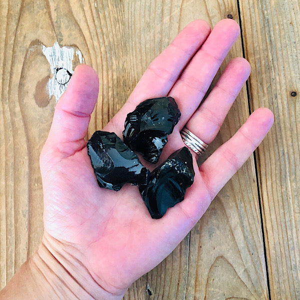 Obsidiaan Zwart Sneeuwvlok brokjes ruw edelstenen mineralen winkel vulkaan glas