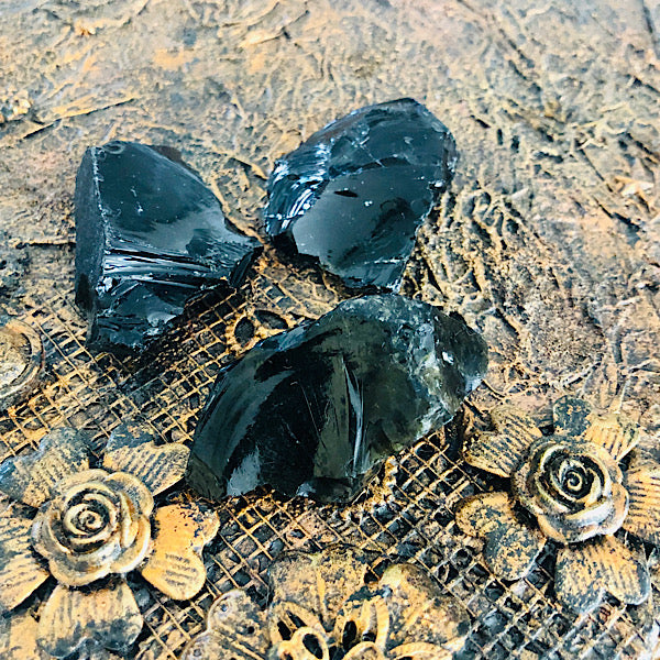 Obsidiaan Zwart Sneeuwvlok brokjes ruw edelstenen mineralen winkel vulkaan glas
