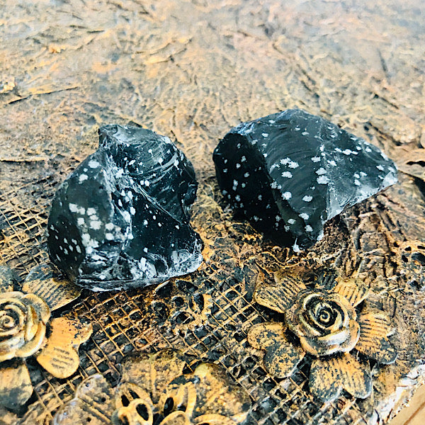 Obsidiaan Zwart Sneeuwvlok brokjes ruw edelstenen mineralen winkel vulkaan glas
