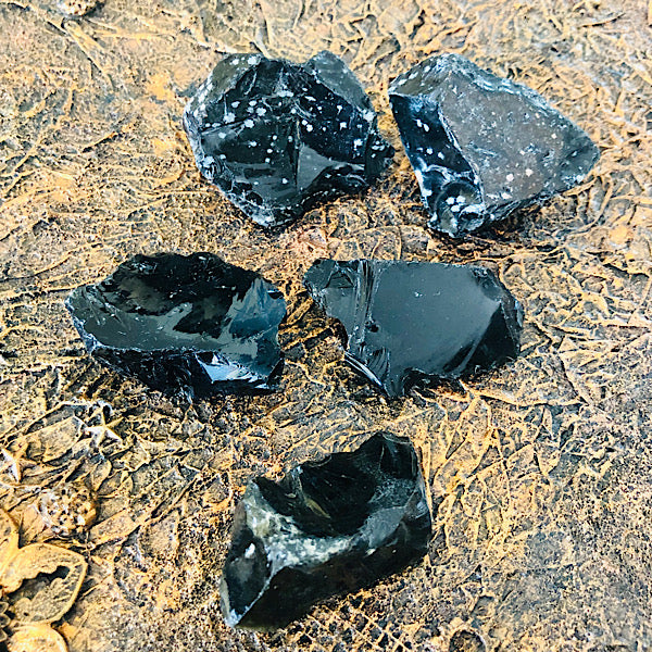 Obsidiaan Zwart Sneeuwvlok brokjes ruw edelstenen mineralen winkel vulkaan glas