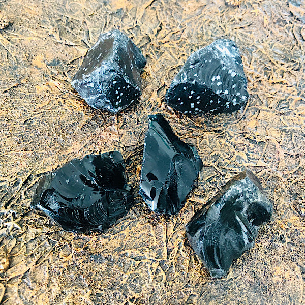 Obsidiaan Zwart Sneeuwvlok brokjes ruw edelstenen mineralen winkel vulkaan glas