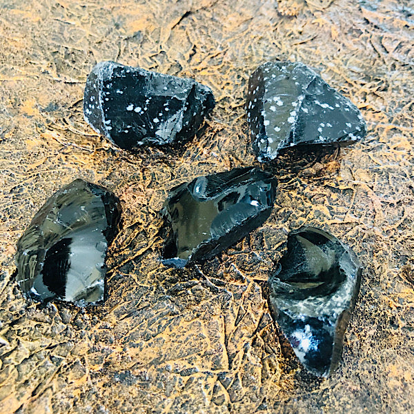 Obsidiaan Zwart Sneeuwvlok brokjes ruw edelstenen mineralen winkel vulkaan glas