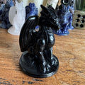 Obsidiaan draken beeldje gepolijst
