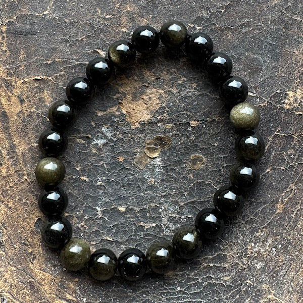 Obsidiaan goud Kralen armband sieraad edelstenenmineralenwinkel.nl