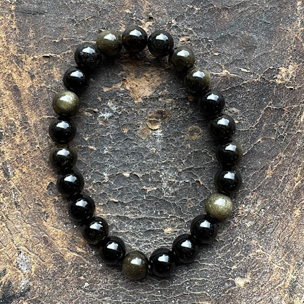 Obsidiaan goud Kralen armband sieraad