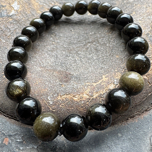 Obsidiaan goud Kralen armband sieraad