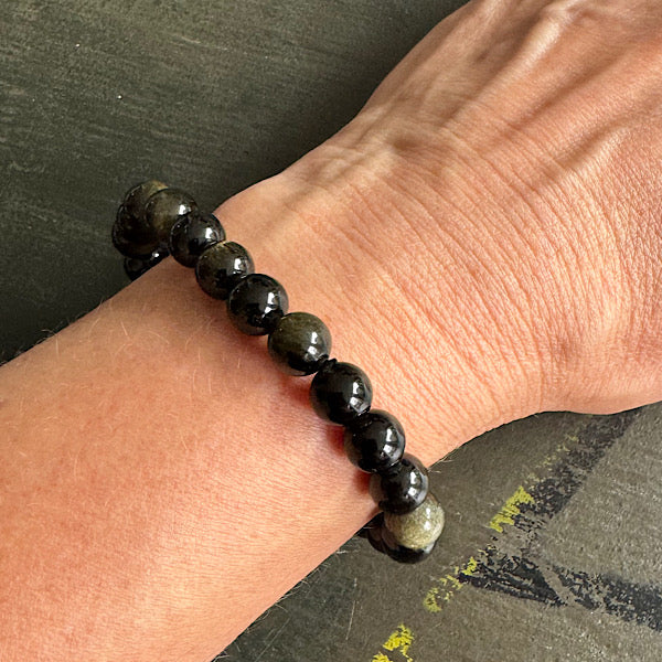 Obsidiaan goud Kralen armband sieraad