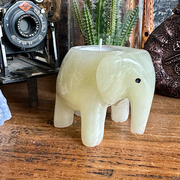 Onyx Aragoniet Olifant Theelichtje Marmer Calciet EdelstenenMineralenWinkel Nieuwegein