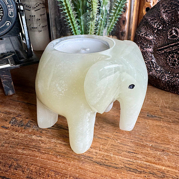 Onyx Aragoniet Olifant Theelichtje Marmer Calciet EdelstenenMineralenWinkel Nieuwegein