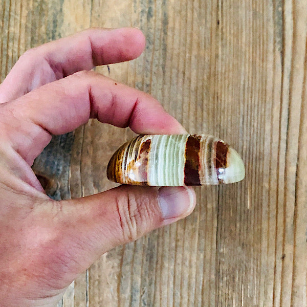 Onyx Marmer of Aragoniet Calciet Bolvoetje mineralen kristallen edelstenen bol ei