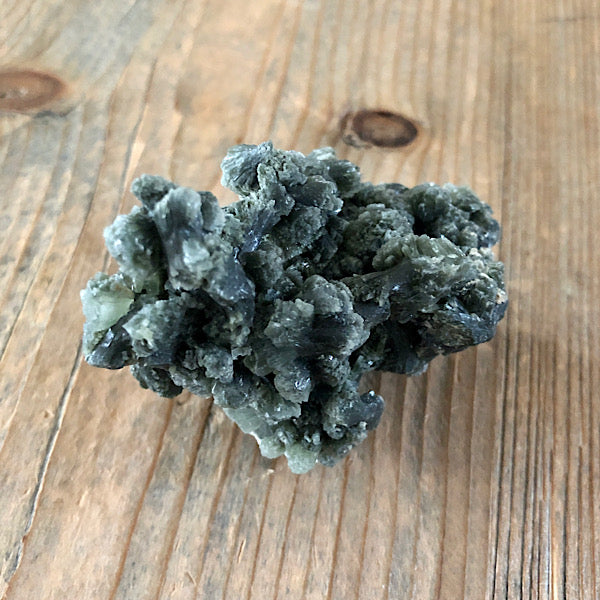 Prehniet Ruw Donker Groen de schatkamer gekristaliseerd mineralen kristallen uniek